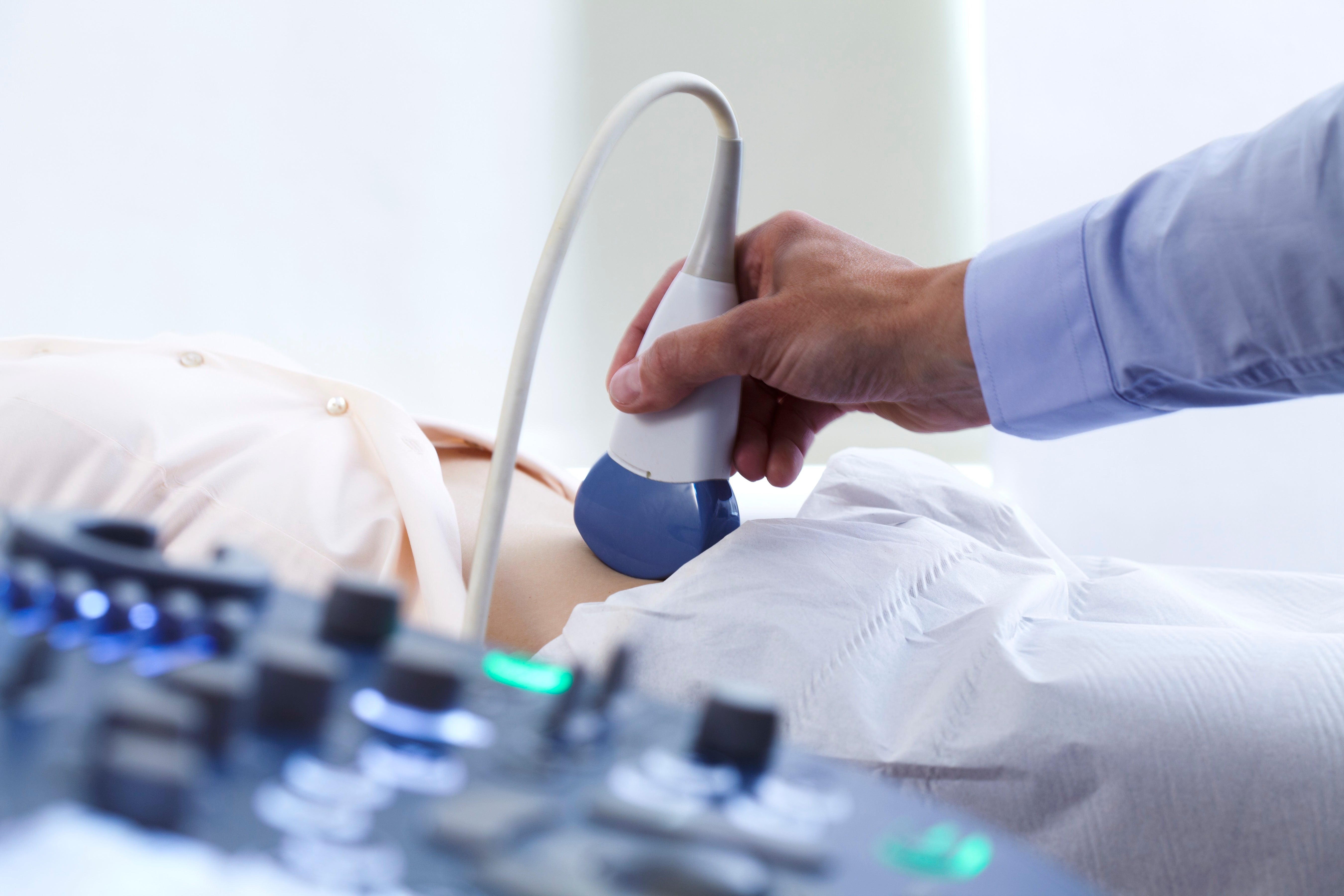 ultrasound probe in use
