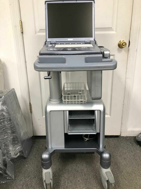 GE Logiq e, Vivid e Rolling Cart with Three Probe Connector
