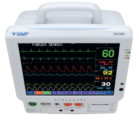 Fukuda Denshi Dynascope DS 7100 Patient Monitor with C02 AME Fukuda Denshi Dynascope DS 7100 Patient Monitor with C02 AME