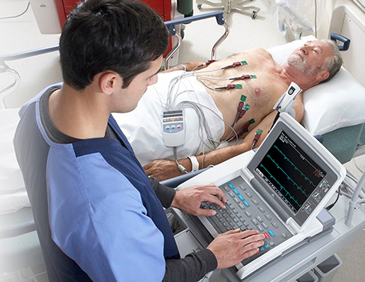 GE Mac 5500 Color EKG Machine with Cart